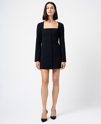 French Connection Women's Whisper Square Neck Long-Sleeve Mini Dress - Macy's | Macy's