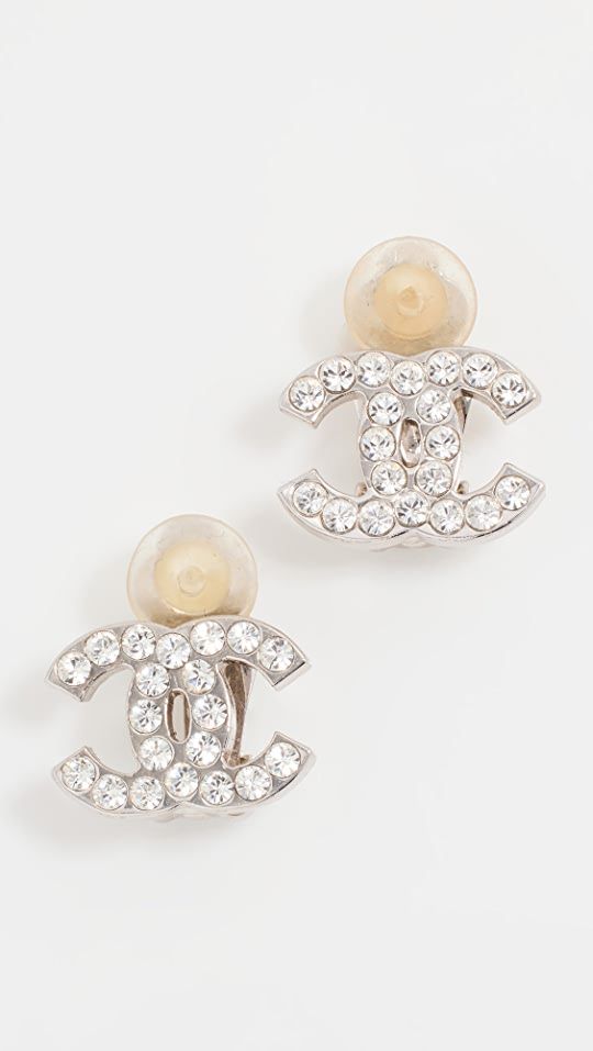 Chanel Rhinestone Cc Earrings | Shopbop