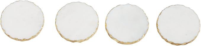 Mud Pie Foiled Coaster Set, White/Gold | Amazon (US)