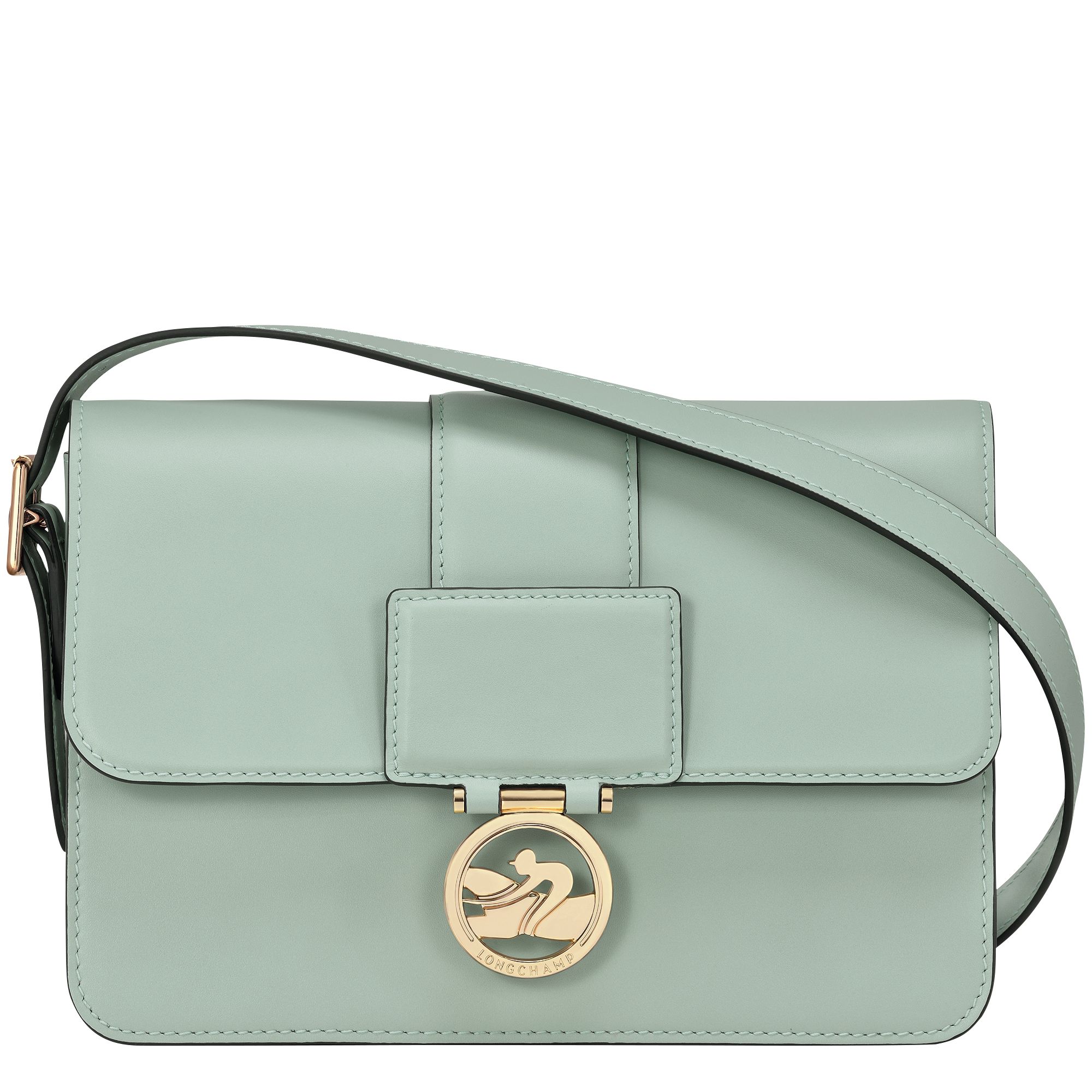 Box-Trot M Crossbody bag Green-gray - Leather (10175HAUM00) | Longchamp US | Longchamp