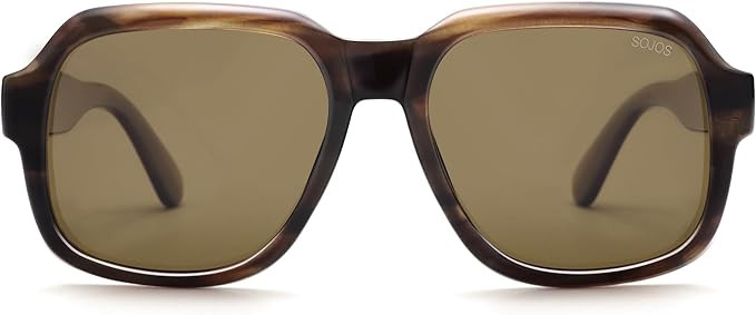 SOJOS Retro Square Polarized Sunglasses Womens Mens Chic Vintage Oversized Old Money Shades SJ261... | Amazon (US)