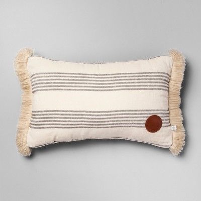 Throw Pillow Striped - Gray/Cream - Hearth & Hand™ with Magnolia | Target
