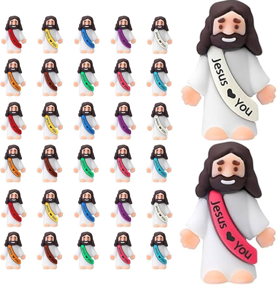 30PCS Little Jesus Figures, Mini Jesus Figurines in Bulk, Multicolor Tiny Jesus Figures, Miniatur... | Amazon (US)