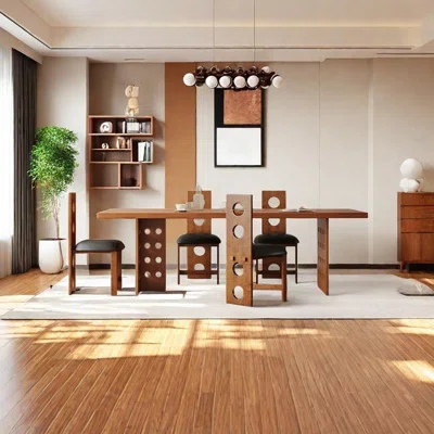 Cherry wood dining table set | Wayfair North America