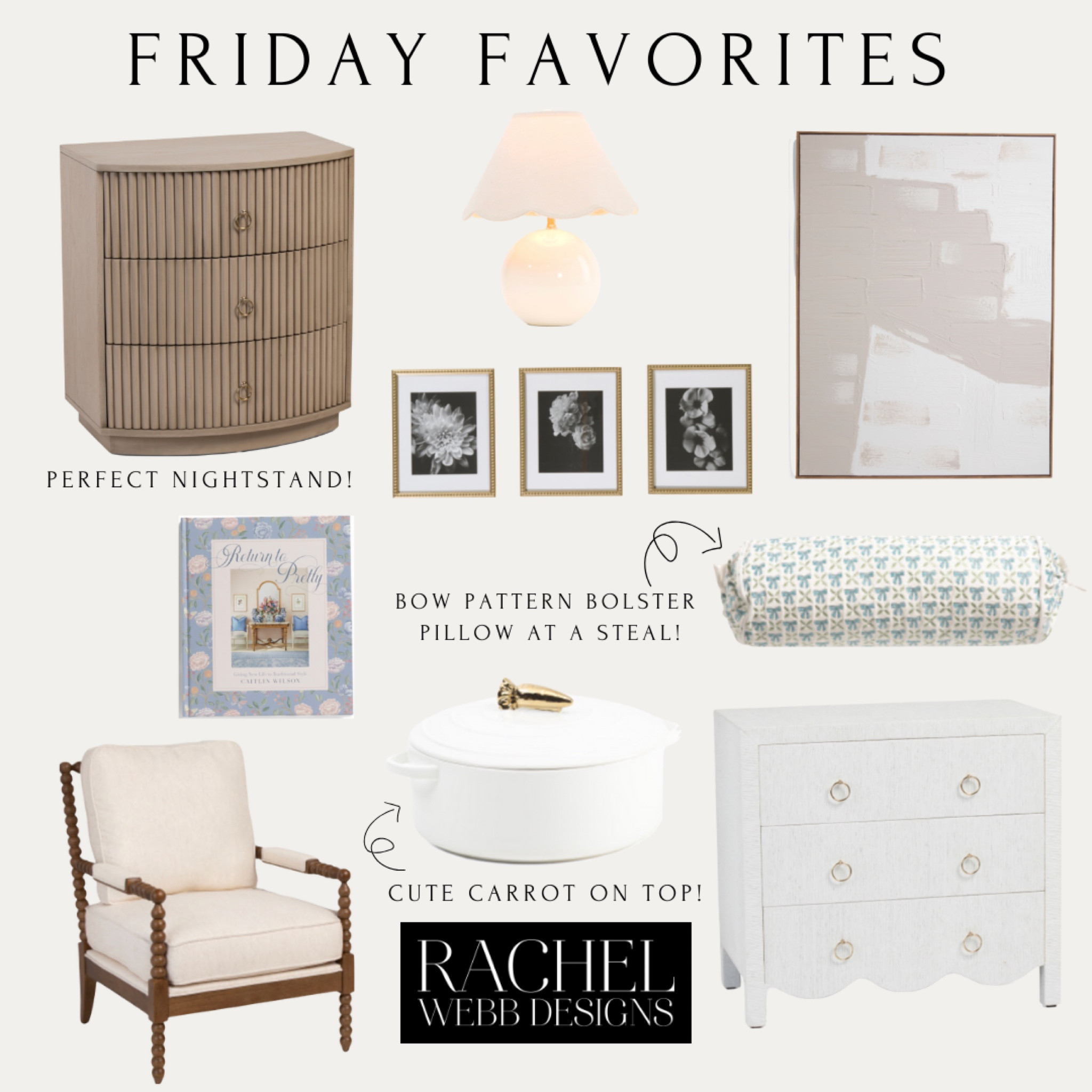 Add these Friday Favorites to your cart before they’re gone!  I am DYING over these pieces!  The pot is PERFECT Easter decor and that scalloped chest?!  Don’t get me started on the bow bolster pillow! I’ve included some coordinating pieces to put your dream bedroom together 😉

#bedding #fridayfavorites #homedecor #homeinteriors #homefinds #home #bedroom #bedroomfinds #homefurniture 

#LTKFindsUnder50 #LTKFindsUnder100 #LTKHome