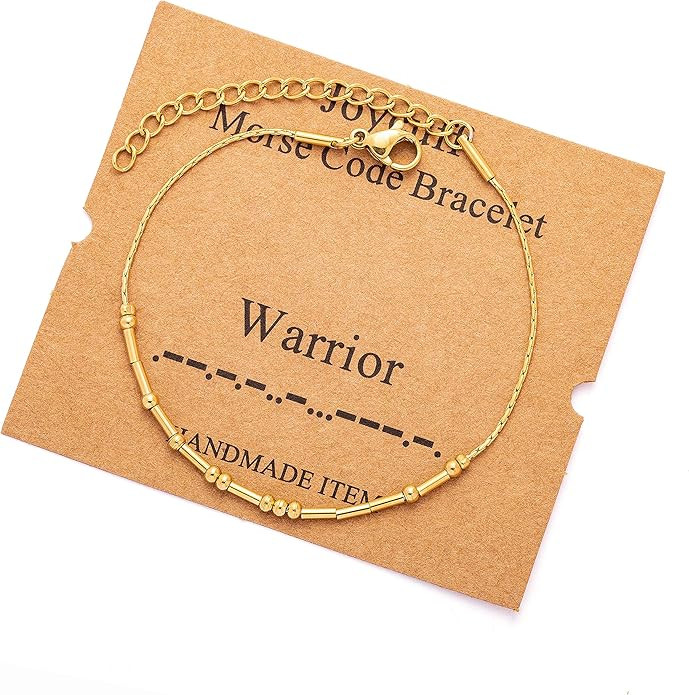 JoycuFF Inspirational Morse Code Bracelets for Women Silver Beads Jewelry Encouragement Mantra Gi... | Amazon (US)