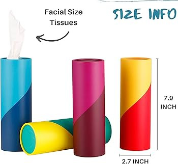 Car Tissues Holder with Facial Tissues - 4 PK - Travel Tissue Tubes for Car Cup Holder Tissues Cy... | Amazon (US)
