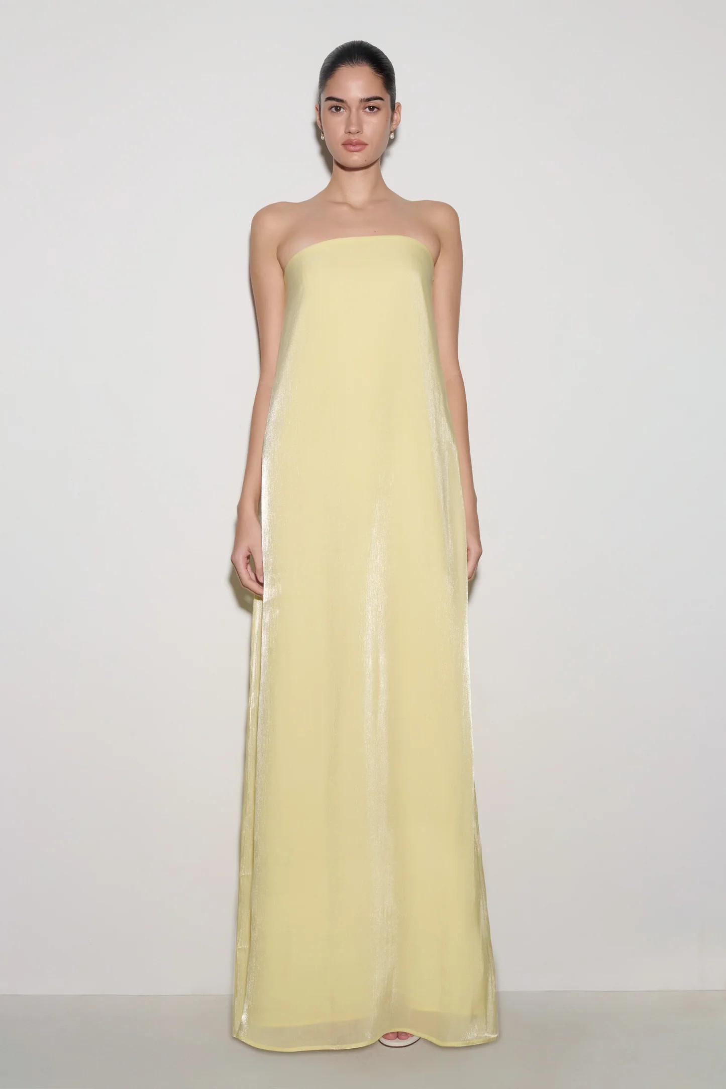 Olivia Strapless Maxi Dress - Lemon | MESHKI US