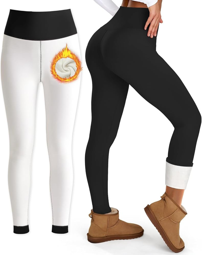 Bluemaple Women's Fleece Lined Leggings High Waisted Tummy Control Thermal Warm Winter for Women ... | Amazon (US)