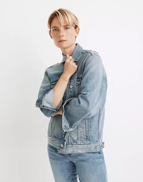 The Oversized Trucker Jean Jacket in Akenside Wash | Madewell