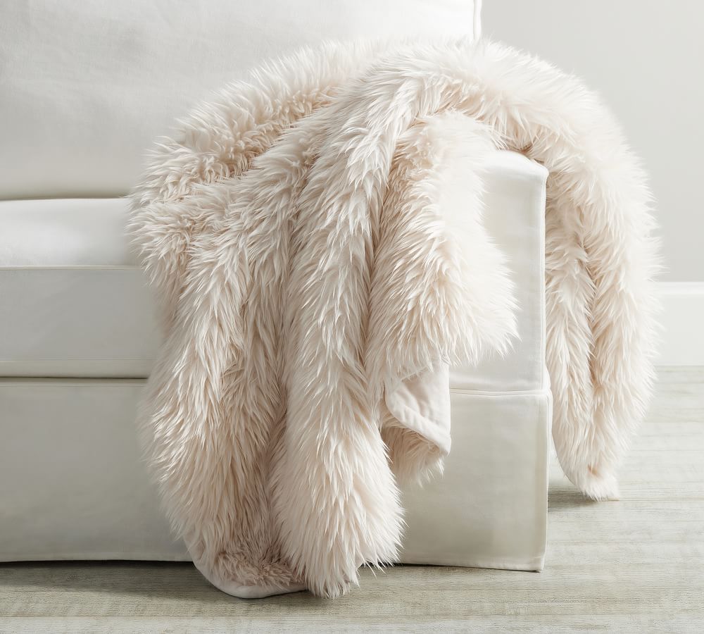 Faux Real Fur Throw | Pottery Barn (US)