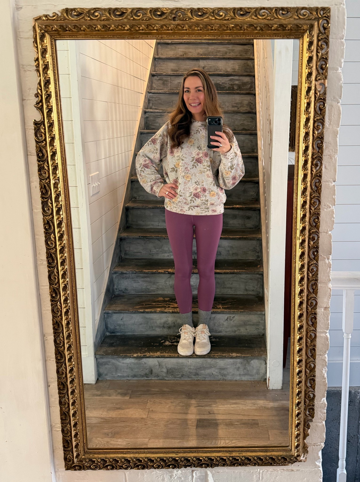 I love that tall socks are coming back especially in the winter ♥️. No more cold ankles. We just got done walking our laps at the Rec Center gym and we’re headed out to go thrifting. I just grabbed my favorite floral sweatshirt and I’m keeping the leggings I wore to the gym on. They are comfy and warm and exactly what I need today  

#LTKmorningroutine #LTKootd #LTKfitnessgoals