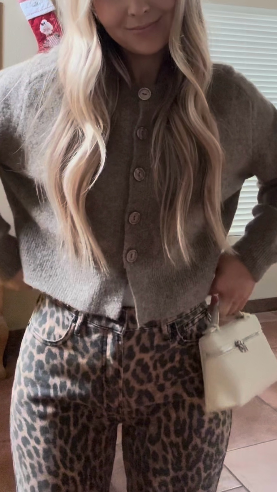 love these leopard jeans 🐆

good american | straight leg jeans | good american denim | cheetah jeans | casual outfit | ootd | ballet flats outfit | grey cropped cardigan 