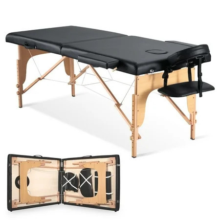 Naipo Portable Massage Table Massage Bed Lash Bed Spa Bed Tatto Table Adjustable Height 9 Levels Maximum Weight 496LB 2 Wood | Walmart (US)