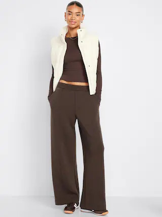 High-Waisted Bounce Fleece Wide-Leg Sweatpants | Old Navy (US)