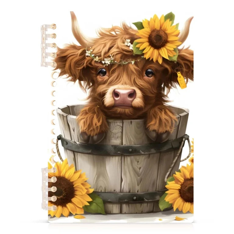 Spiral Journal Notebook Highland Cow A5 Lined Hardcover PP Material with 60 Pages Paper College R... | Walmart (US)