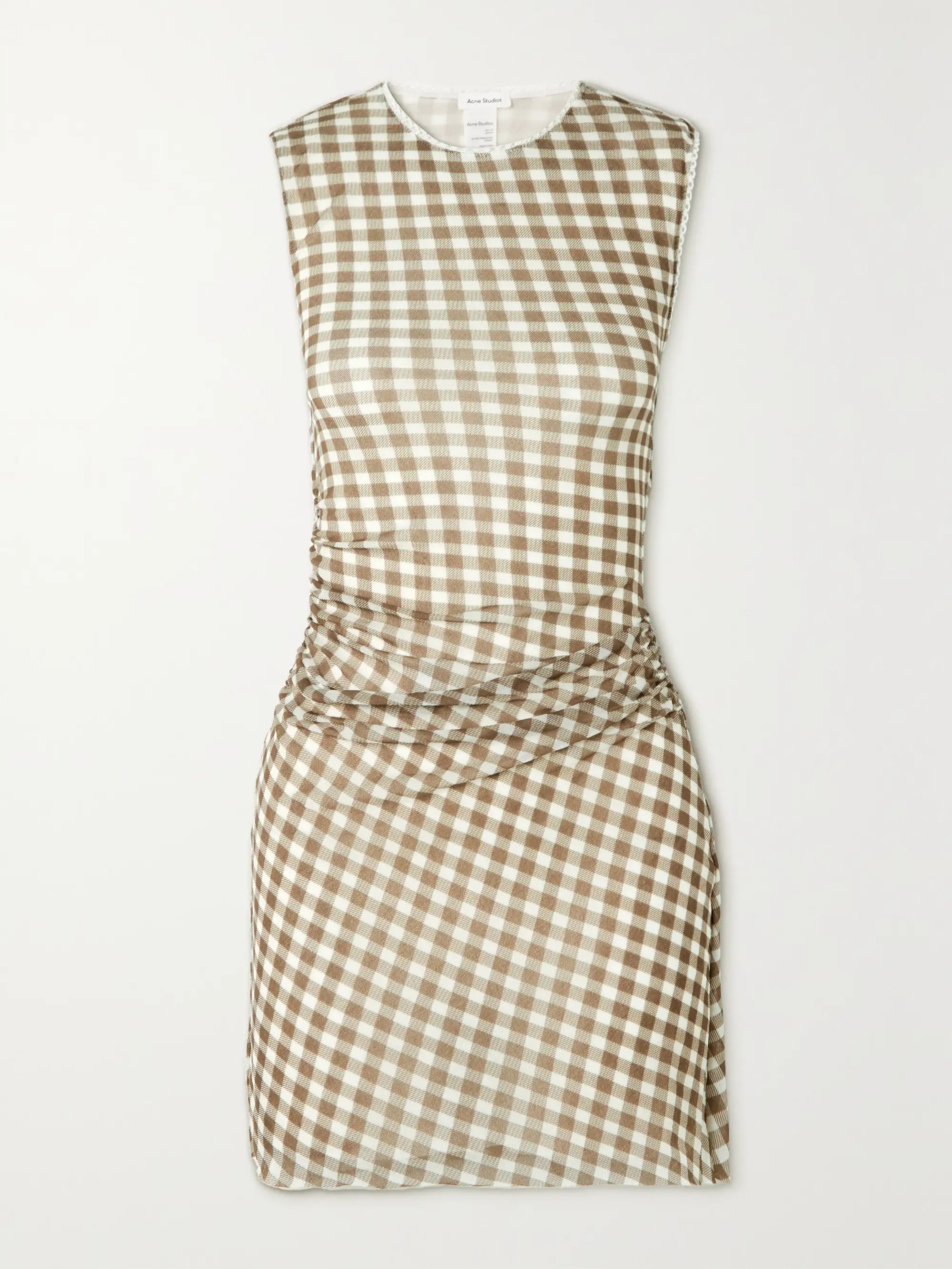 Etwina ruched gingham stretch-knit mini dress | NET-A-PORTER (US)