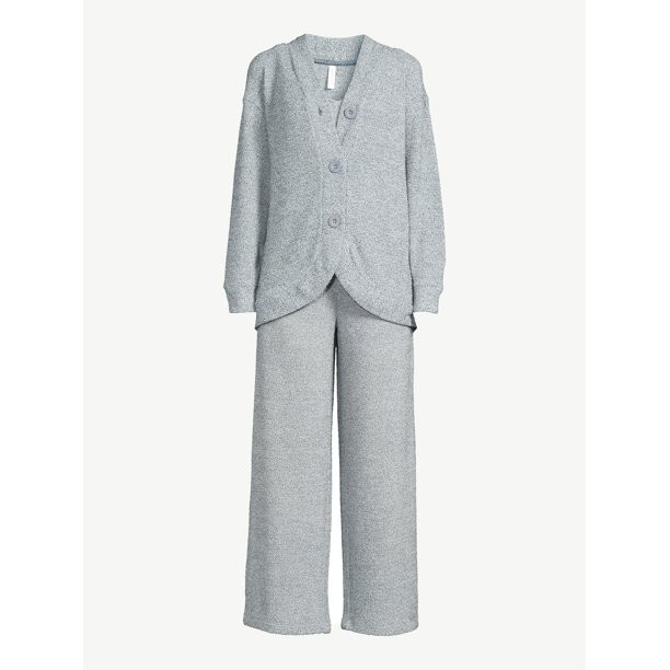 Joyspun Women's and Women's Plus Chenille Tank Top, Pants and Cardigan, 3-Piece Set, Sizes up to ... | Walmart (US)