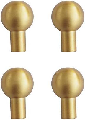 RZDEAL 4Pcs 0.66"x1.02" Solid Brass Cabinet Knobs Gold Small Ball Dresser Drawer Knobs Round Furn... | Amazon (US)