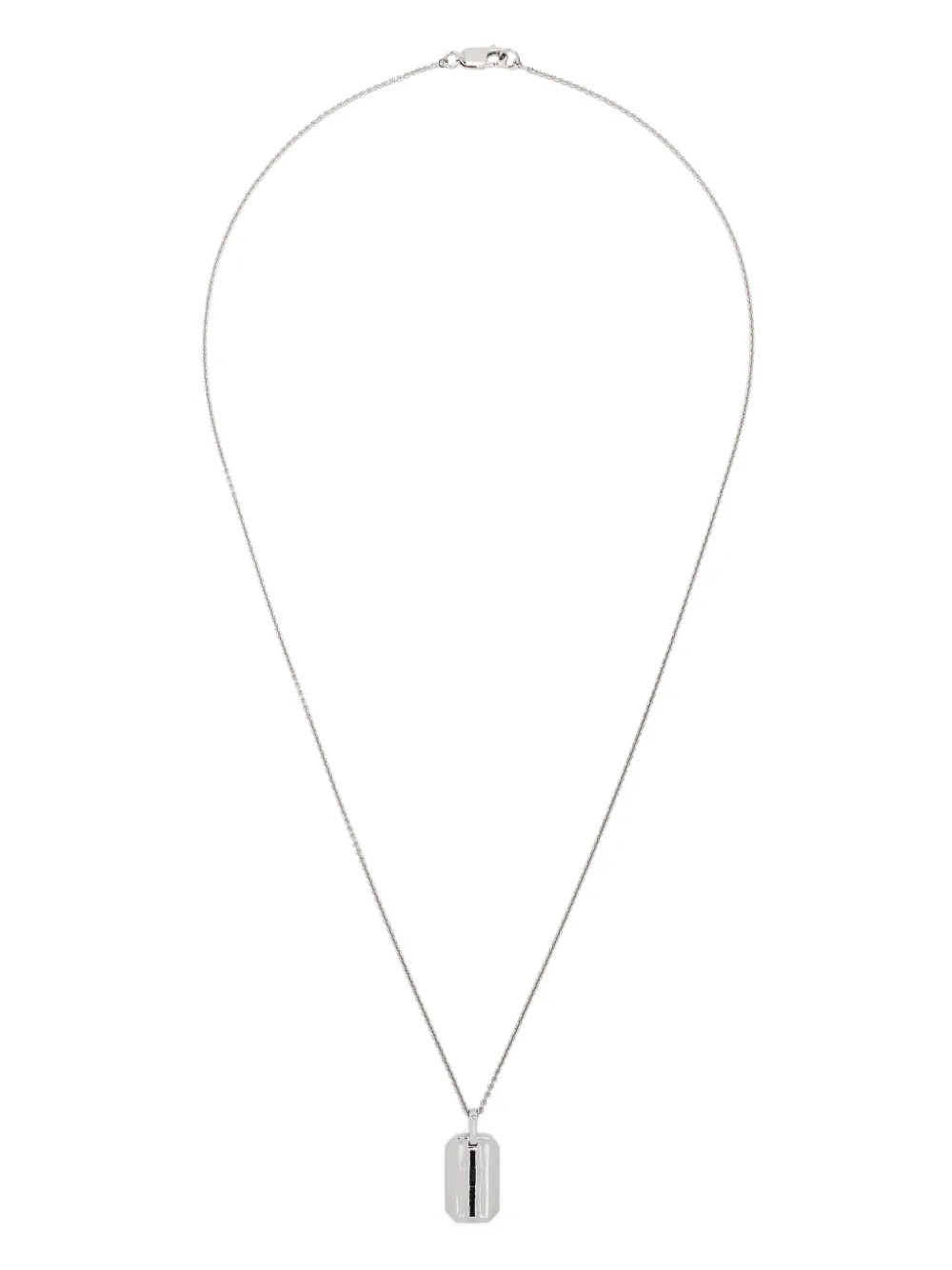 onyx black tag-pendant necklace | Farfetch Global