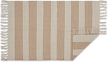 DII Woven Rugs Collection Hand-Loomed with Fringe, 2x3', Stone Ticking Stripe | Amazon (US)