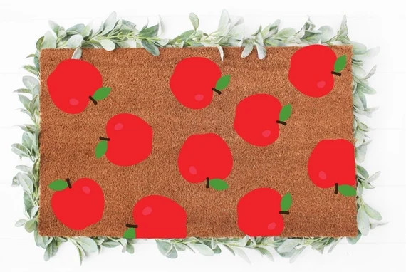 Apple Doormat - Teacher Doormat - Spring doormat - Summer Doormat - Teacher Gifts - Teacher | Etsy (US)