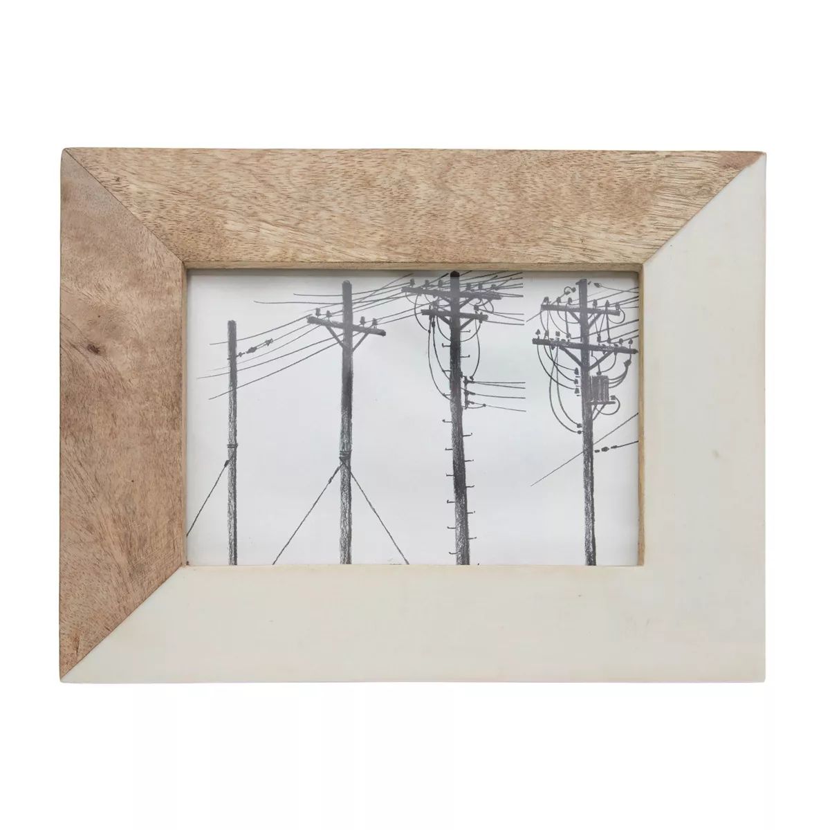 5x7 Inches White Wood, Resin & Glass Photo Frame - Foreside Home & Garden | Target