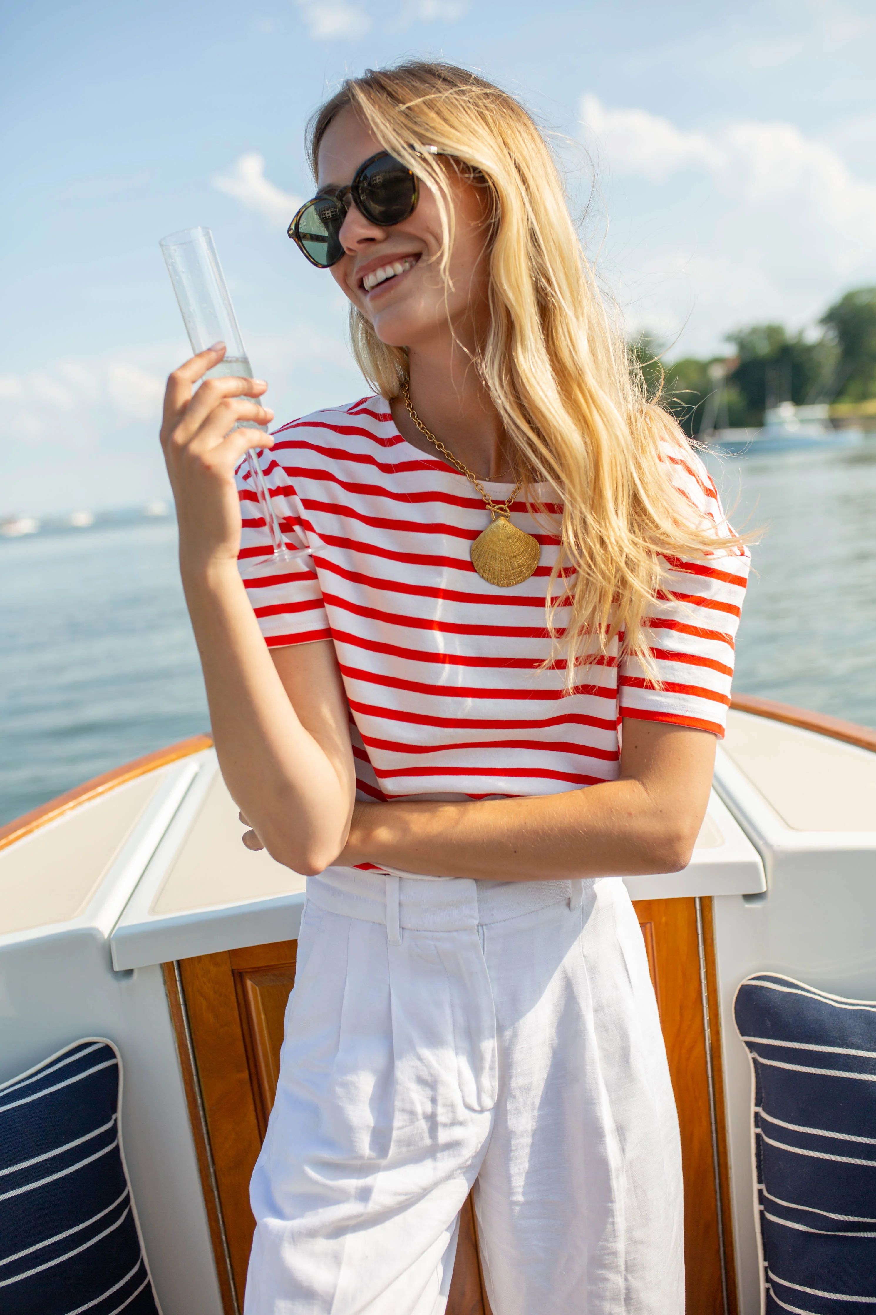 Short Sleeve Mariner - Red/White | Marea