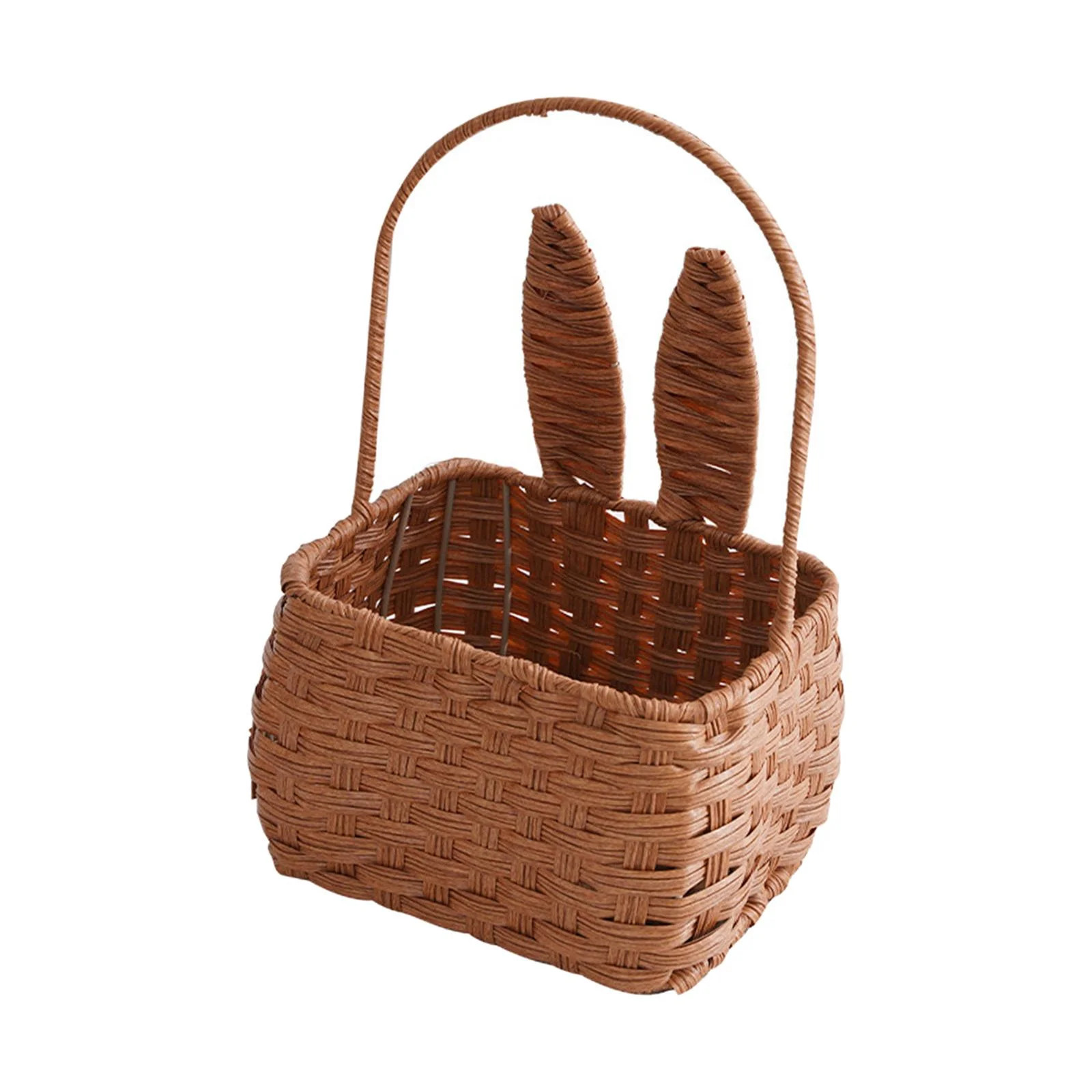 Portable Bunny Easter Basket Storage Basket Woven Wicker Gift with le for Fruit Vegetable Family ... | Walmart (US)