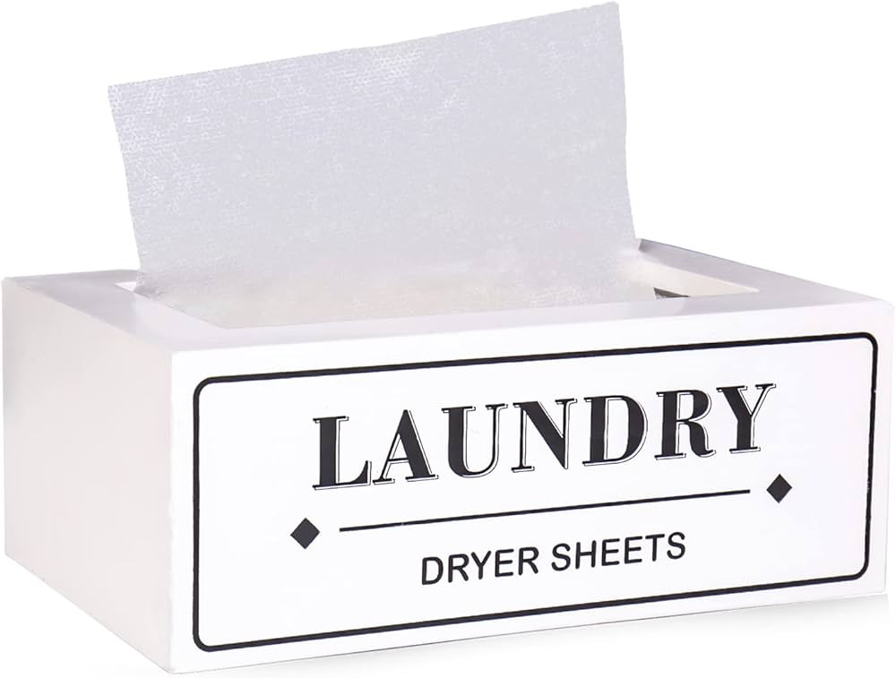 Dryer Sheet Holder Dispenser Container, Dryer Sheet Holder for Laundry Room, Farmhouse Laundry Dr... | Amazon (US)