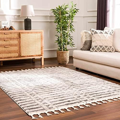 Nava Living Room, Bedroom Area Rug - Striped Abstract Distressed Broken - Scandinavian Modern Con... | Amazon (US)