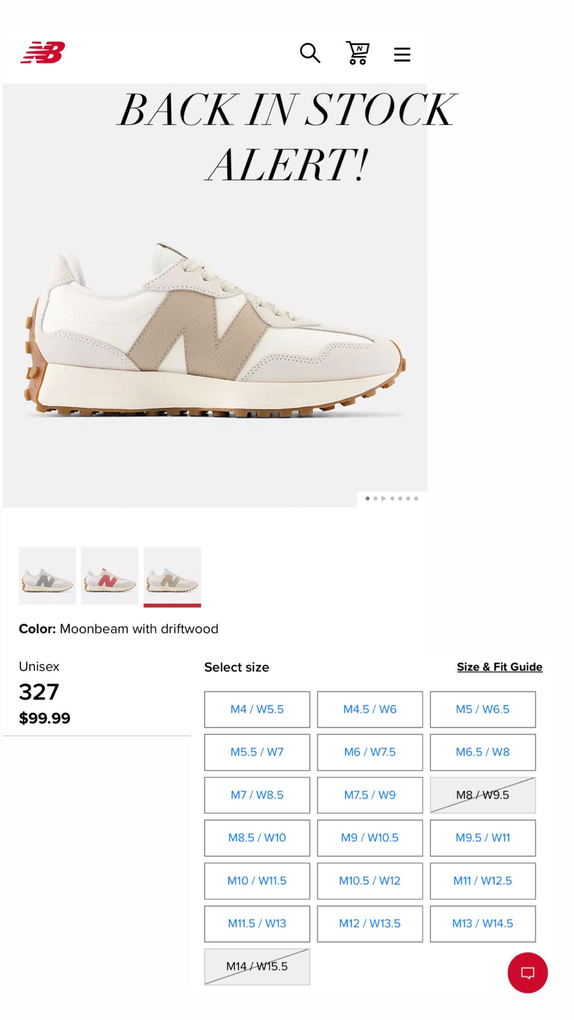 Back in stock alert! The New Balance 327 in beige have been restocked and I ran for my pair. Don’t miss your chance 🤍

#LTKfindsunder100 #LTKshoecrush