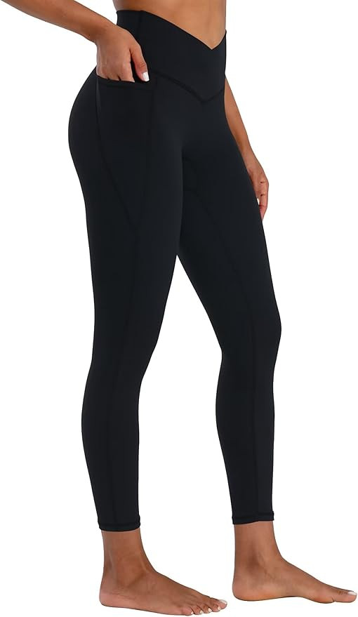 Sunzel Butt Lifting Scrunch Leggings for Women with Pockets No Front Seam Crossover Workout Booty... | Amazon (US)