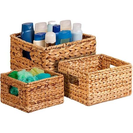 Honey Can Do Durable Nesting Water Hyacinth Baskets, Brown (Set of 3) | Walmart (US)