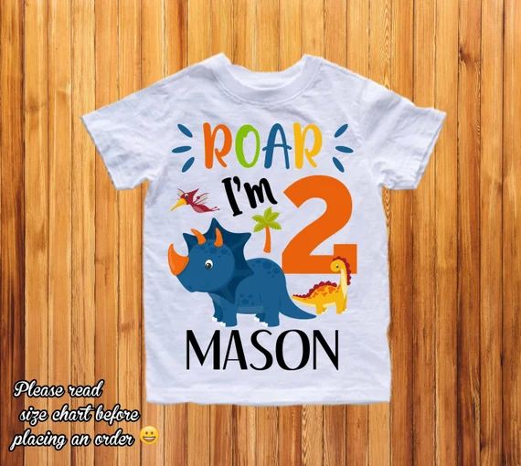 Dinosaur Birthday Shirt Dinosaur Personalized Birthday Shirt | Etsy | Etsy (US)