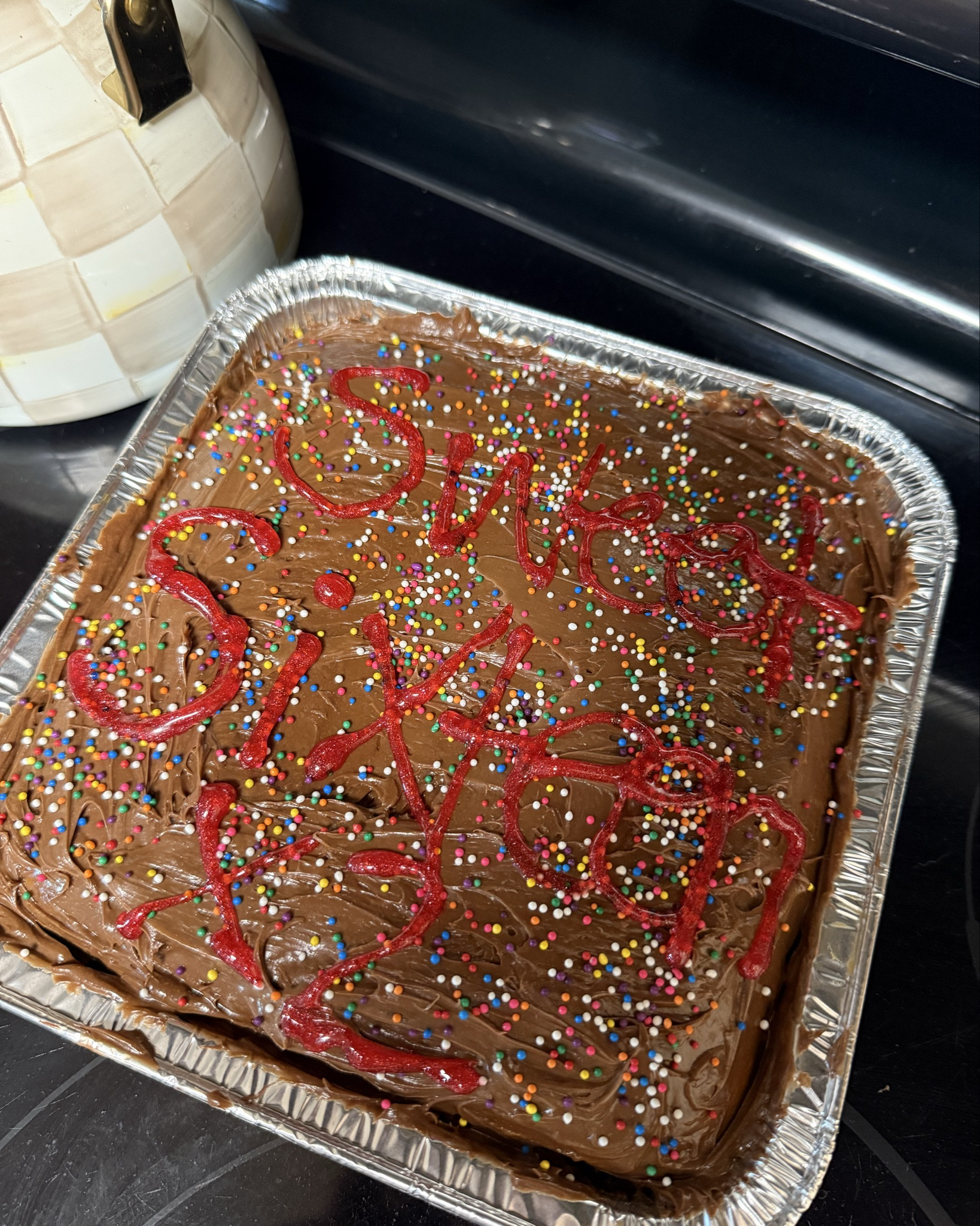 32nd birthday cake inspo🎂🤎🎁 wanted it to feel like a homemade cake back in the 90s and I think I nailed it🤩👩🏻‍🍳 #90sbaby

#LTKfoodie #LTKdayinmylife #LTKHome