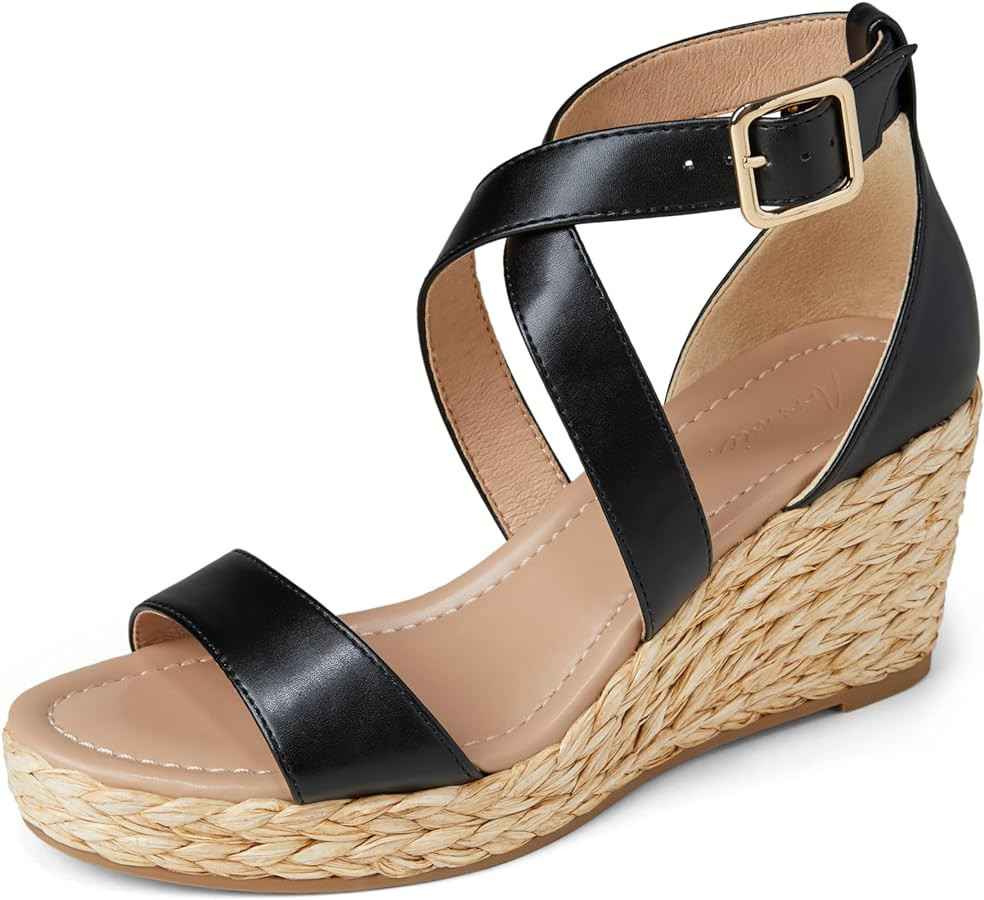 Arromic Wedge Sandals for Women Open Toe Platform Wedge Heel Sandals Ankle Strap Casual Summer Dr... | Amazon (US)