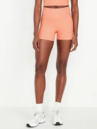 High-Waisted PowerSoft Biker Shorts -- 4-inch inseam | Old Navy (US)