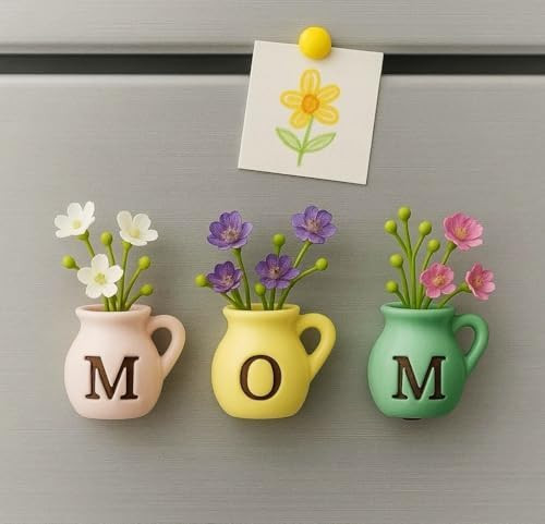 Mini Vase Magnets for Fridge - Christmas Mom Gifts from Daughter, Unique Birthday Gifts for Mom f... | Amazon (US)