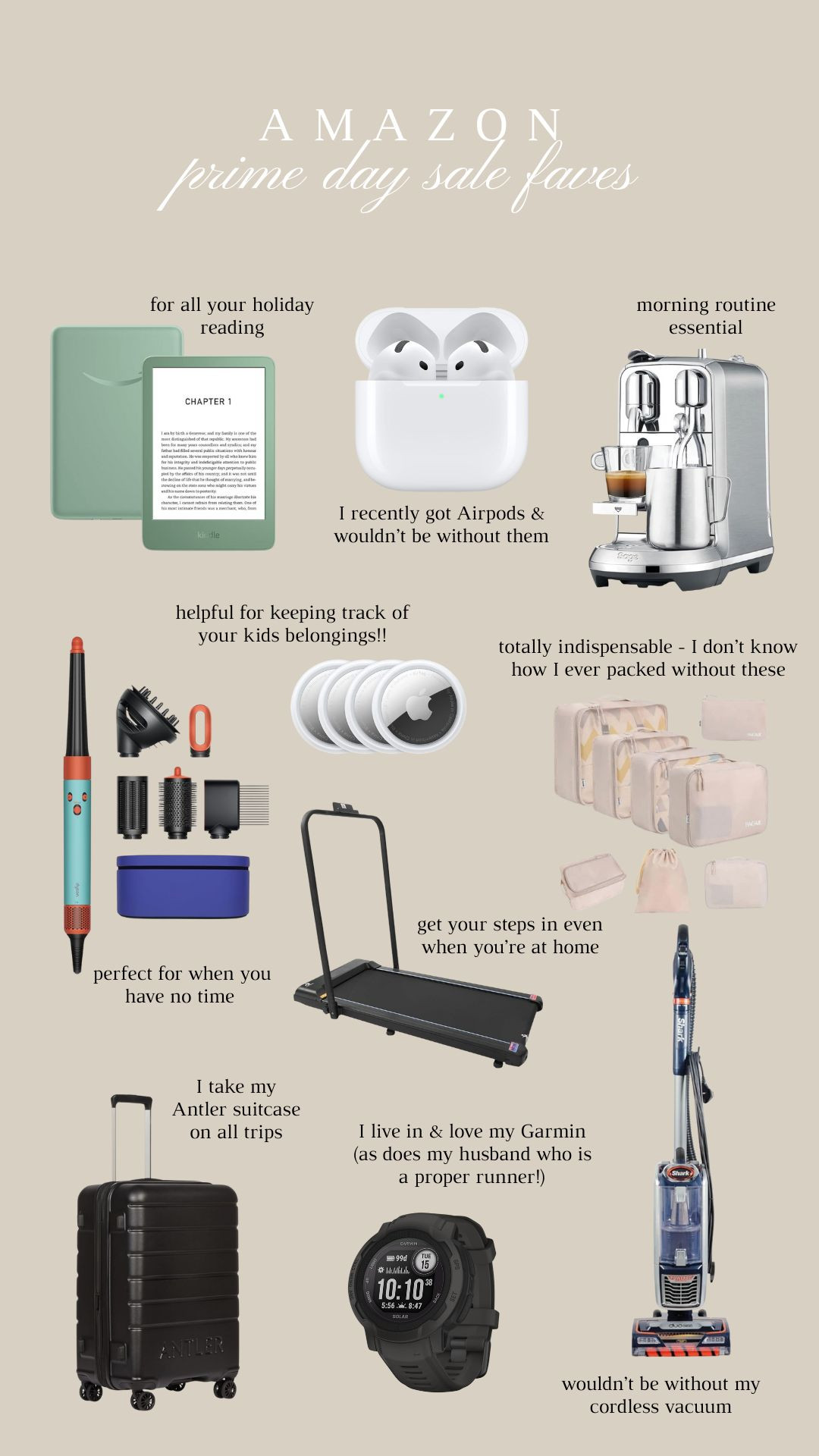 All My Top Picks from the Amazon Prime Sale 🔥
The best savings to shop right now and there’s something for everyone:
📚 Kindles up to 30% off
📍 Apple AirTags up to 29% off
⌚ Garmin Watches up to 34% off
🧹 Shark Vacuums up to 35% off
☕ Nespresso Coffee Machines up to 27% off
🧳 Packing Cubes at a fraction of the price
💁‍♀️ Dyson Airwrap — over £100 off!

Shop fast — these sell out quick! ✨
#LTKxAmazon  

 #LTKxAmazon #LTKuk #LTKautumn