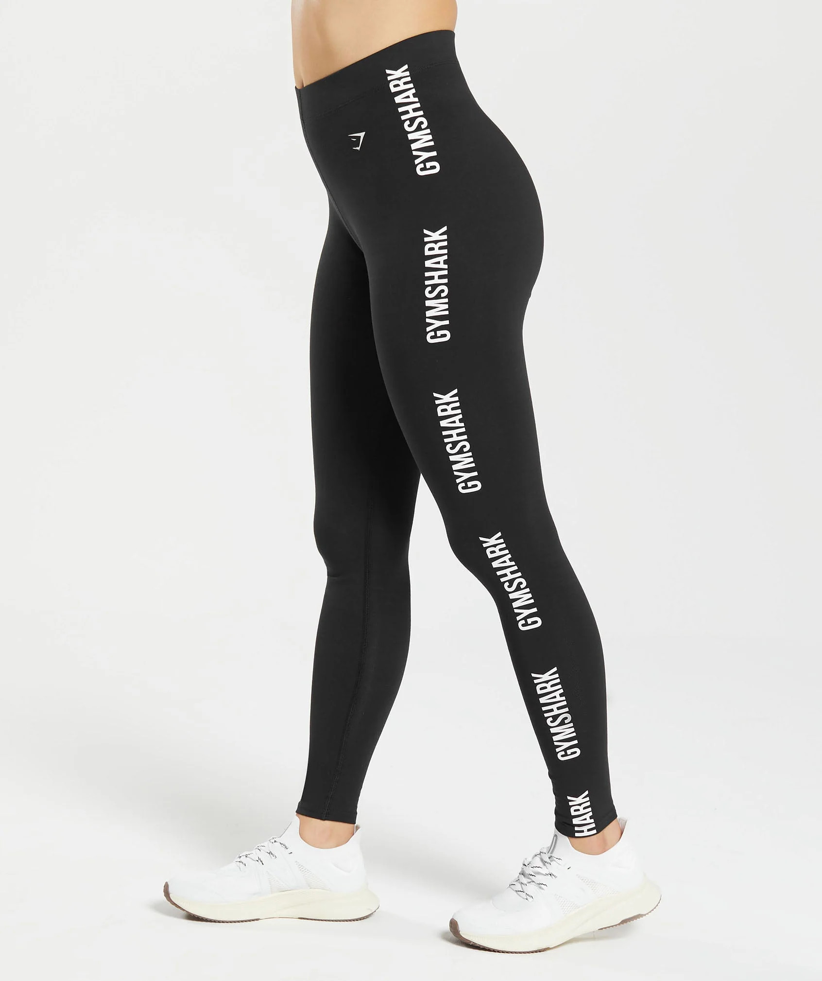 Gymshark Cotton Graphic Tape Leggings - Black | Gymshark (Global)