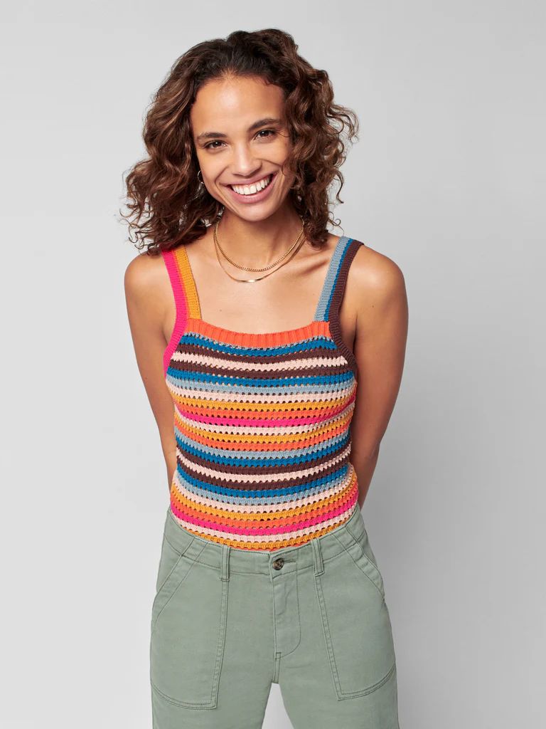 B.YELLOWTAIL Rainbow Falls Crochet Tank | Faherty