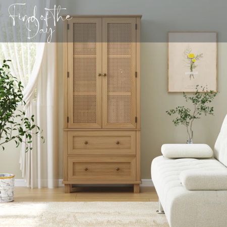 This storage piece brings in the perfect amount of texture to a space! We love the rattan detailing and the light wood color!  

#LTKStyleTip #LTKSaleAlert #LTKHome