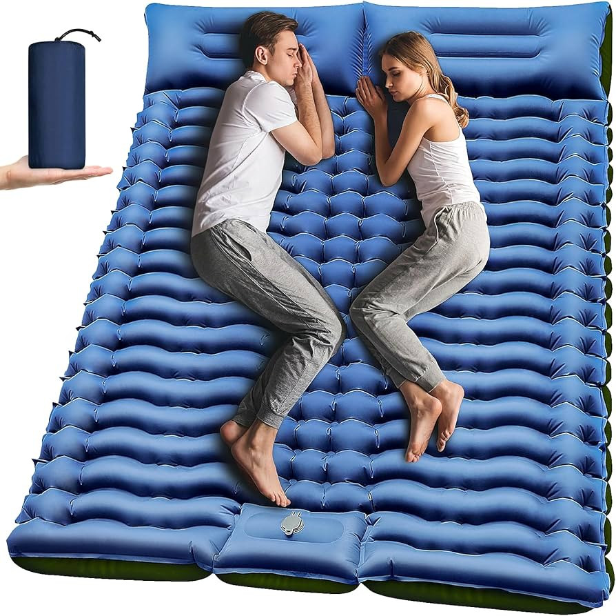 Yuzonc Double Camping Sleeping Pad with Built-in Foot Pump and Pillows – Ultralight Inflatable ... | Amazon (US)