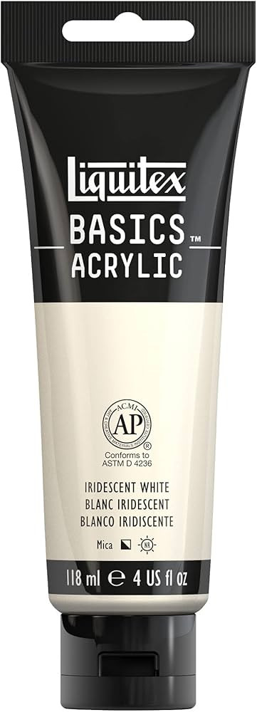 Liquitex BASICS Acrylic Paint, 118ml (4-oz) Tube, Iridescent White | Amazon (US)