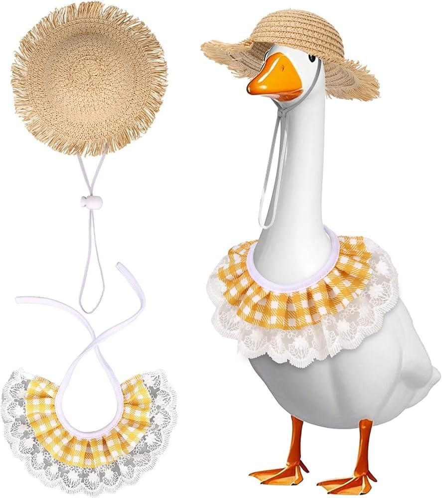 Porch Goose Pastoral Style Outfit, Summer & Autumn Goose Statue Suit with Hat & Bib Countryside P... | Amazon (US)