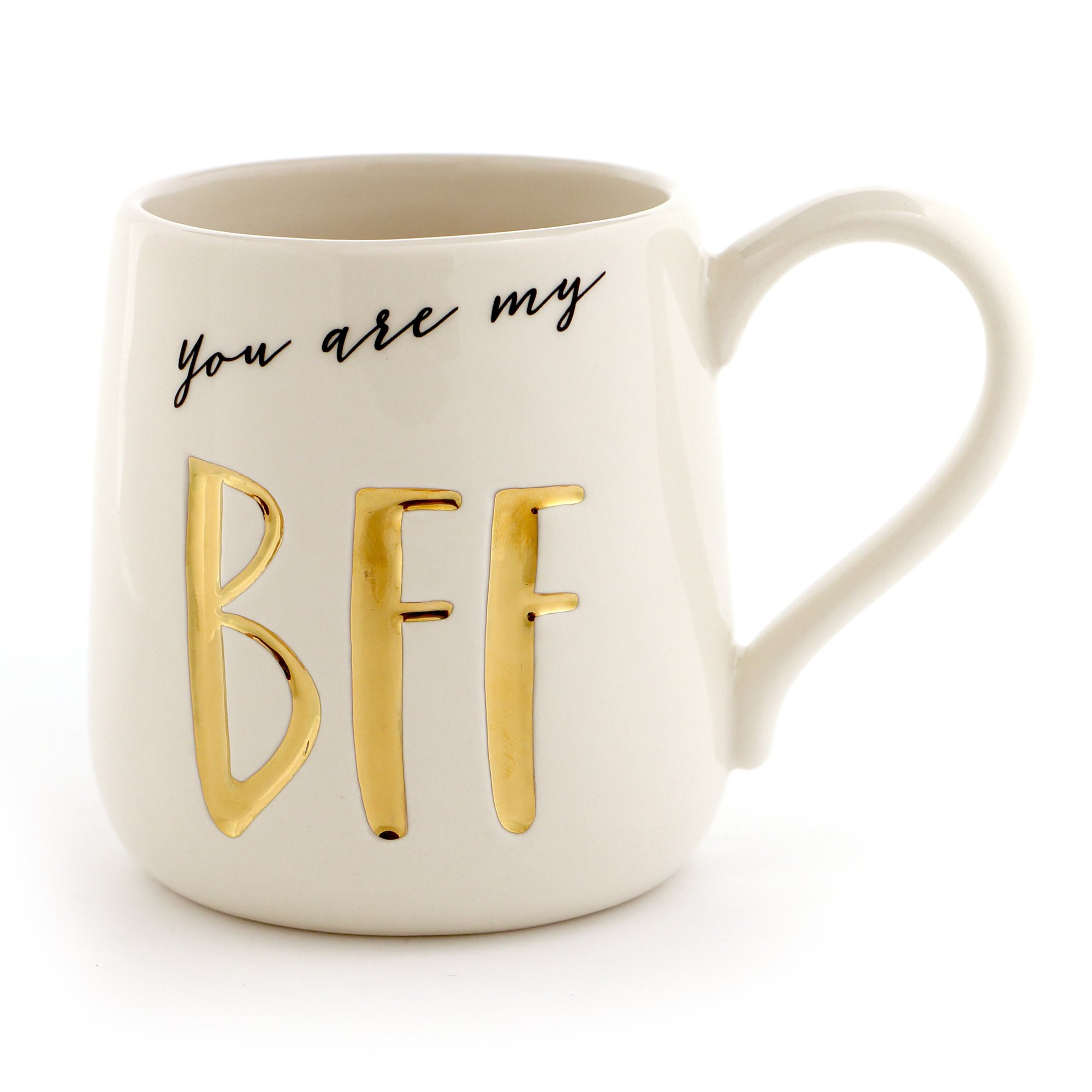 Enesco Our Name Is Mud “Bff” Stoneware Engraved Coffee Mug, Gold, 16 Ounce (Pack of 1) | Amazon (US)
