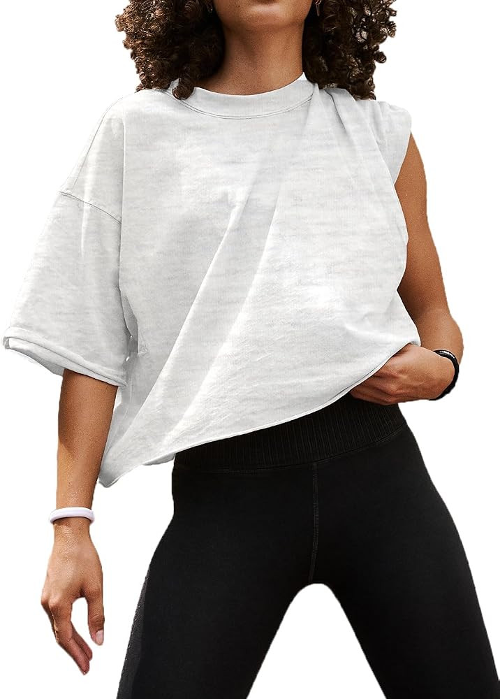 Women's Summer Short Sleeve Crop Tops Cotton Athletic Yoga Running T-Shirts | Amazon (US)