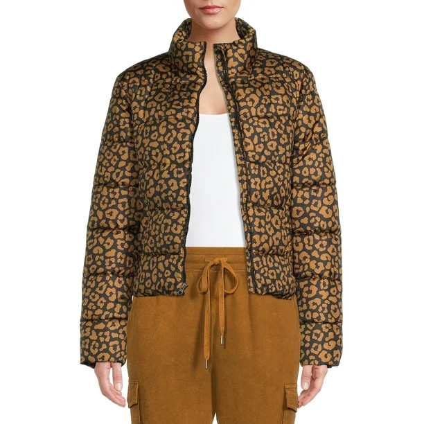 Time and Tru Women's and Women's Plus Cropped Puffer Jacket - Walmart.com | Walmart (US)