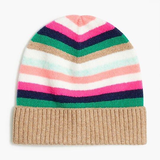 Striped beanie hat in extra-soft yarn | J.Crew Factory